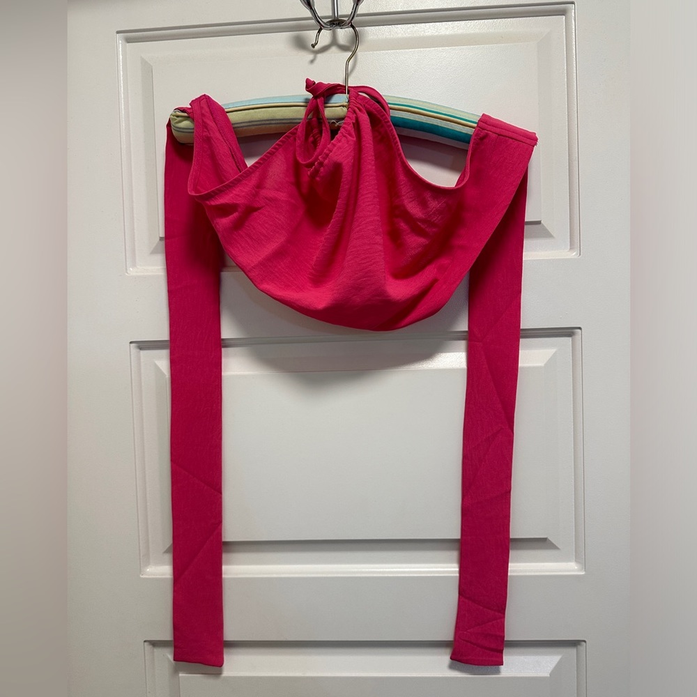 Pink Lily Cropped Hot Pink Halter Blouse in Medium. “Maybe You’re Right.”
